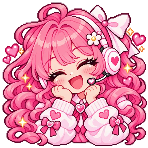 Mascote Pipoca Rosa sorrindo